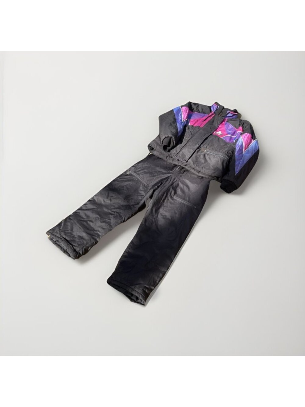 VTG Choko Canada Snowmobile Suit Bibs Pants + Jacket Lot Womens Sz L Pink Retro